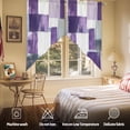 thumbnail image 5 of Purple Grey Swag Valances for Windows 2 Pack Graffiti Abstract Mottled Color Block Modern Art Swag Kitchen Curtains 63 Inches Long Rod Pocket Short Window Treatment for Kitchen Bathroom 36"x63", 5 of 8