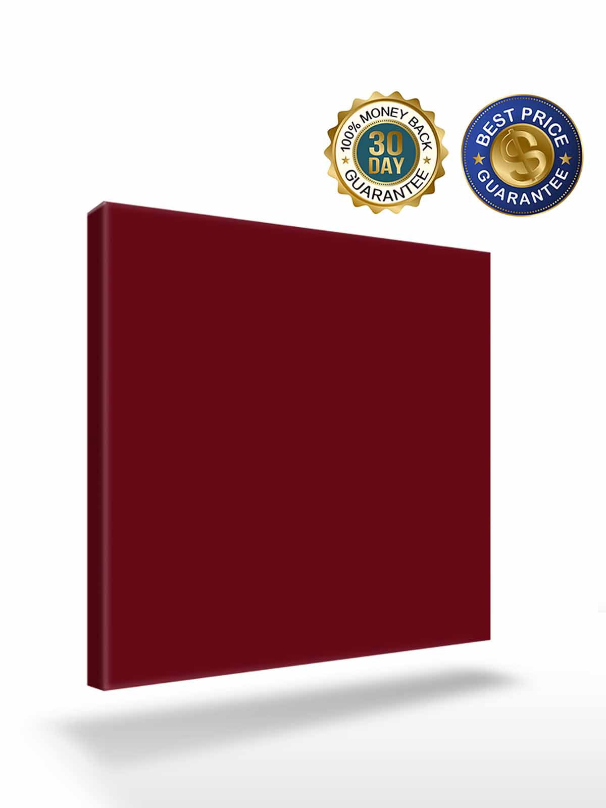 Solid Color Canvas Wall Art, Wine Red Framed Wall Decor Modern Artwork Prints Painting for Living Room, Bedroom, Kitchen & Cafe Decor 12x12 Inch