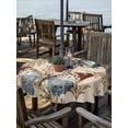 thumbnail image 2 of Outdoor Tablecloths with Umbrella Hole & Zipper, Vintage Teal Butterfly Round Tablecloths 60 Inch, Vintage Brown Tree Branch Waterproof Table Cloth, Patio/Pool/Picnic Table Covers, 2 of 8