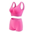 thumbnail image 2 of Bra And Panty Set Sports Bra Women'S Fitness Running Yoga Vest Without Rims Large Size Breathable Sports Bra Set,Pink Women'S Blended Vest 5XL, 2 of 4