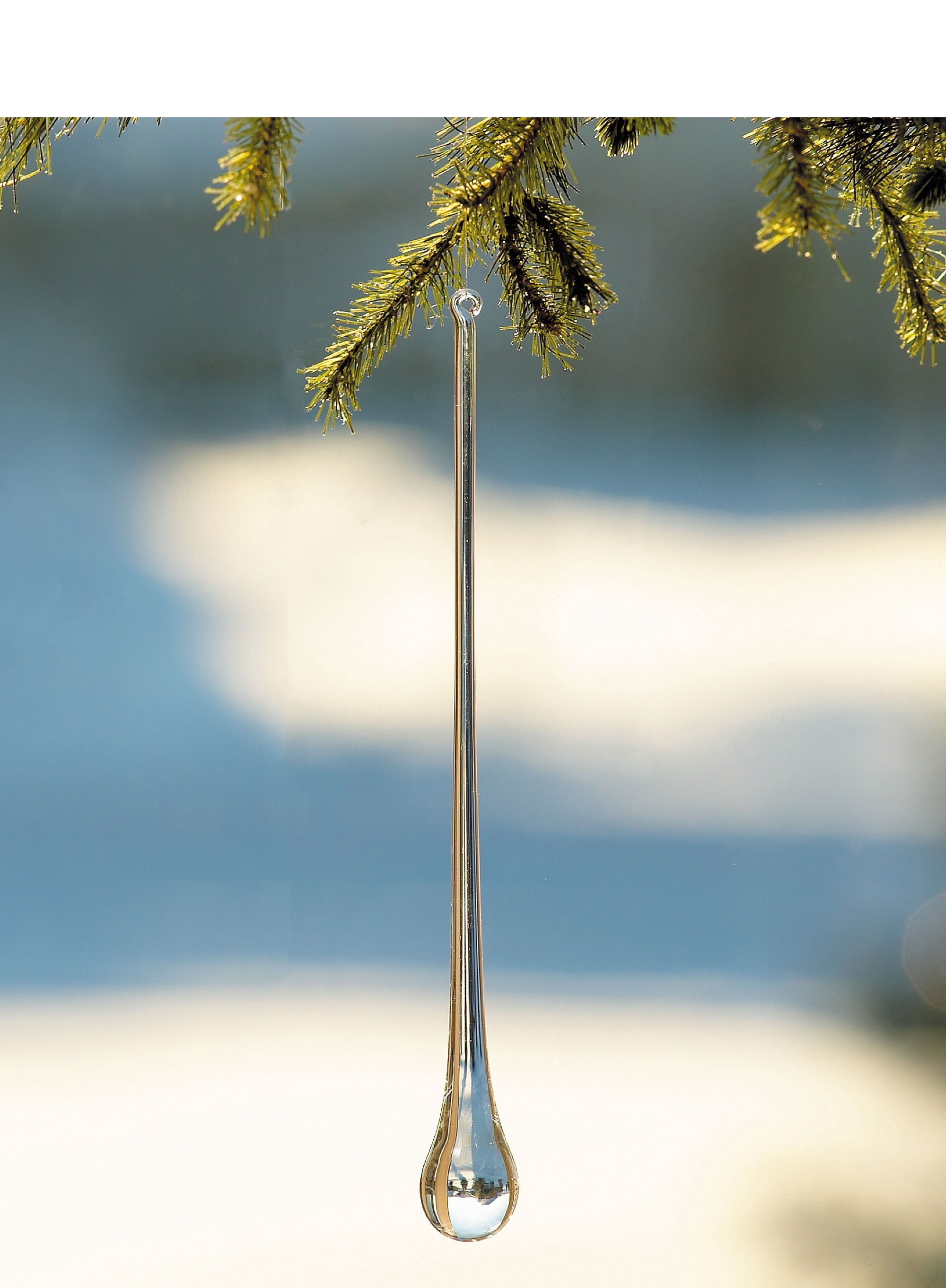 Sullivans Icicle Drop Glass Ornament 9.25"H Clear