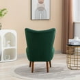 thumbnail image 3 of Upholstered Armless Accent Chair Modern Slipper Chair, Cozy Curved Wingback Armchair, Corner Side Chair - Green, 3 of 6