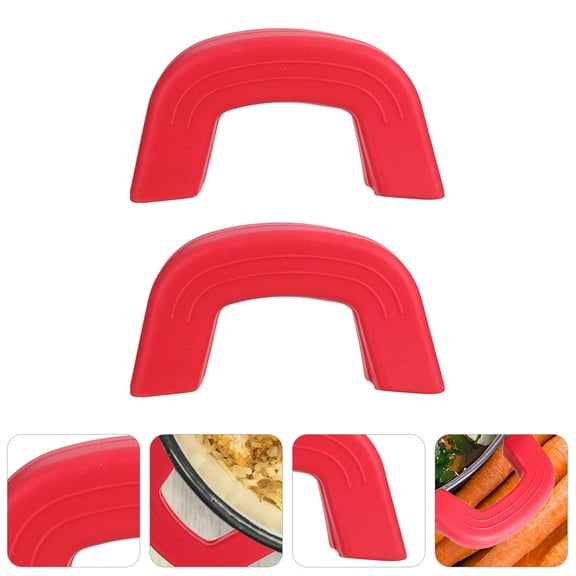 ULTNICE 1 Pair Pot Grip Handle Cover Heat Insulation Silicone for Pots and Pans Kitchen Cooking