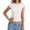 White, variant on Gunia Womens Cap Sleeve T-Shirts Ribbed Knit T Shirt Short Sleeve Crew Neck Slim Fit Basic Top Soft Stretch Casual Tee Shirt T-Shirts For Women White L