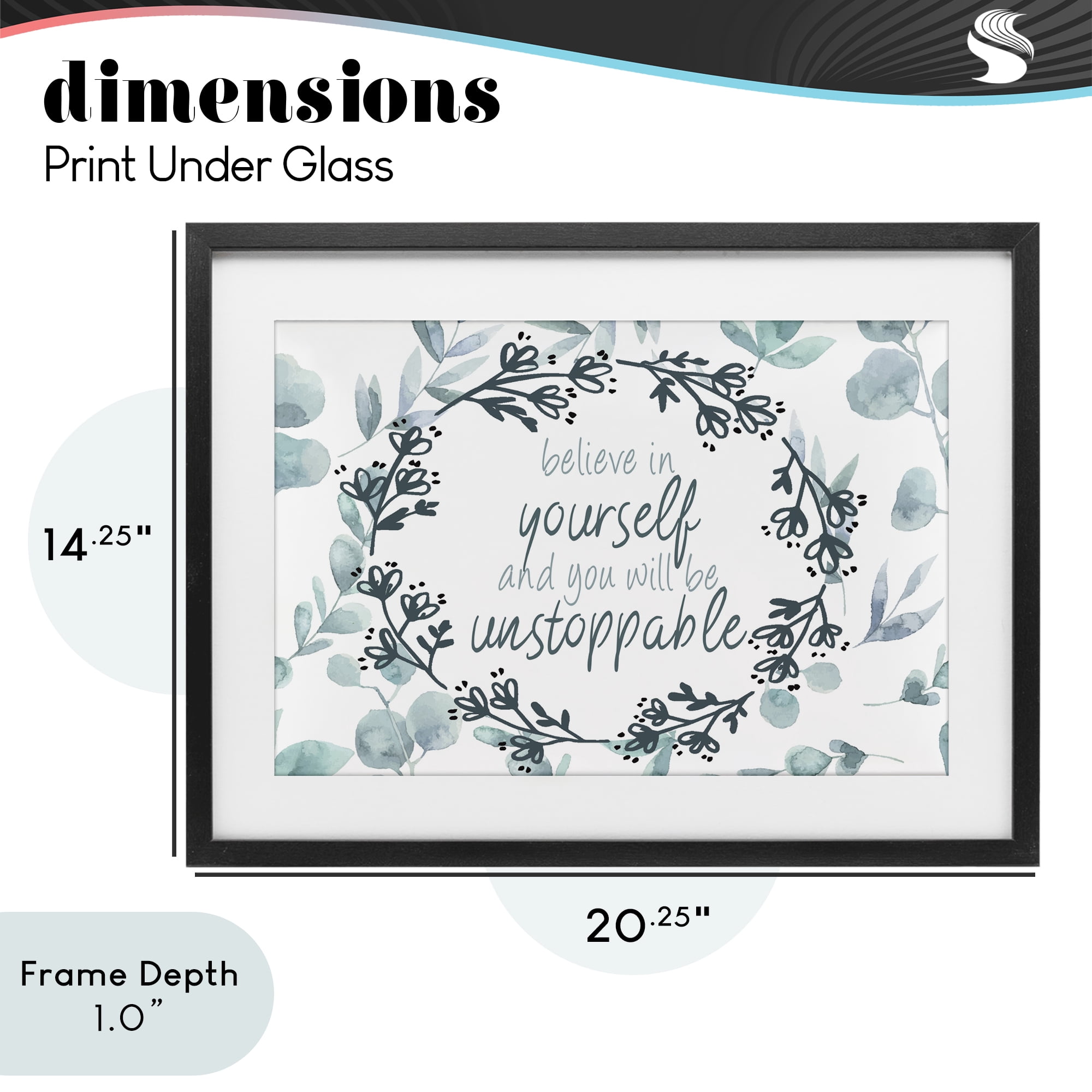 Stupell Industries You Will Be Unstoppable Black Framed Print Under Glass, design by Kim Allen
