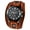 Brown, variant on Mens Watches Vintage Punk Hiphop Gothic Wide Genuine Leather Fashion Cuff Round Quartz Wristwatch Big Dial Black Brown