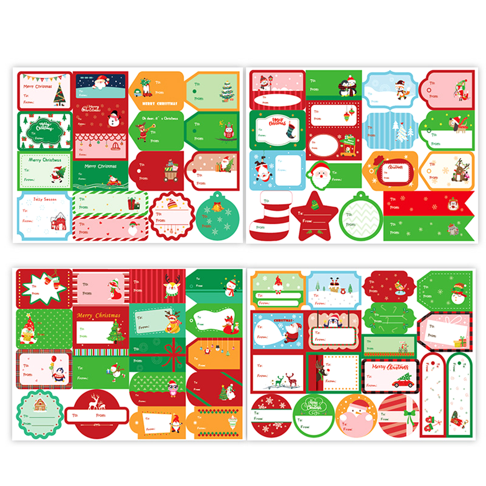 UDIYO 4 Sheets Christmas Gift Bag Label DIY Gift Sign Sticker Self