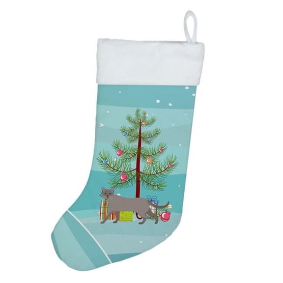 Siamese Traditional #1 Cat Merry Christmas Christmas Stocking 13.5 in x 18 in