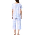 thumbnail image 3 of INSPIRE CHIC Women's Pajama Set Tie Dye Short Sleeve Capri Pants Lounge Sets with Pockets L Multicolor, 3 of 6