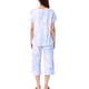 thumbnail image 3 of Conjunto de pijama para mujer INSPIRE CHIC, tie dye, de manga corta, pantalones capri con bolsillos, XL, multicolor, 3 of 6