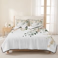 thumbnail image 3 of Twin XL Quilt Set 68''x98'', Sage Green Eucalyptus Lightweight Summer Bedspread Coverlet Set with 2 Pillow Shams, Vintage Spring Floral Leaves Breathable All Season Quilt Bedding for Dorm/Guest Room, 3 of 9