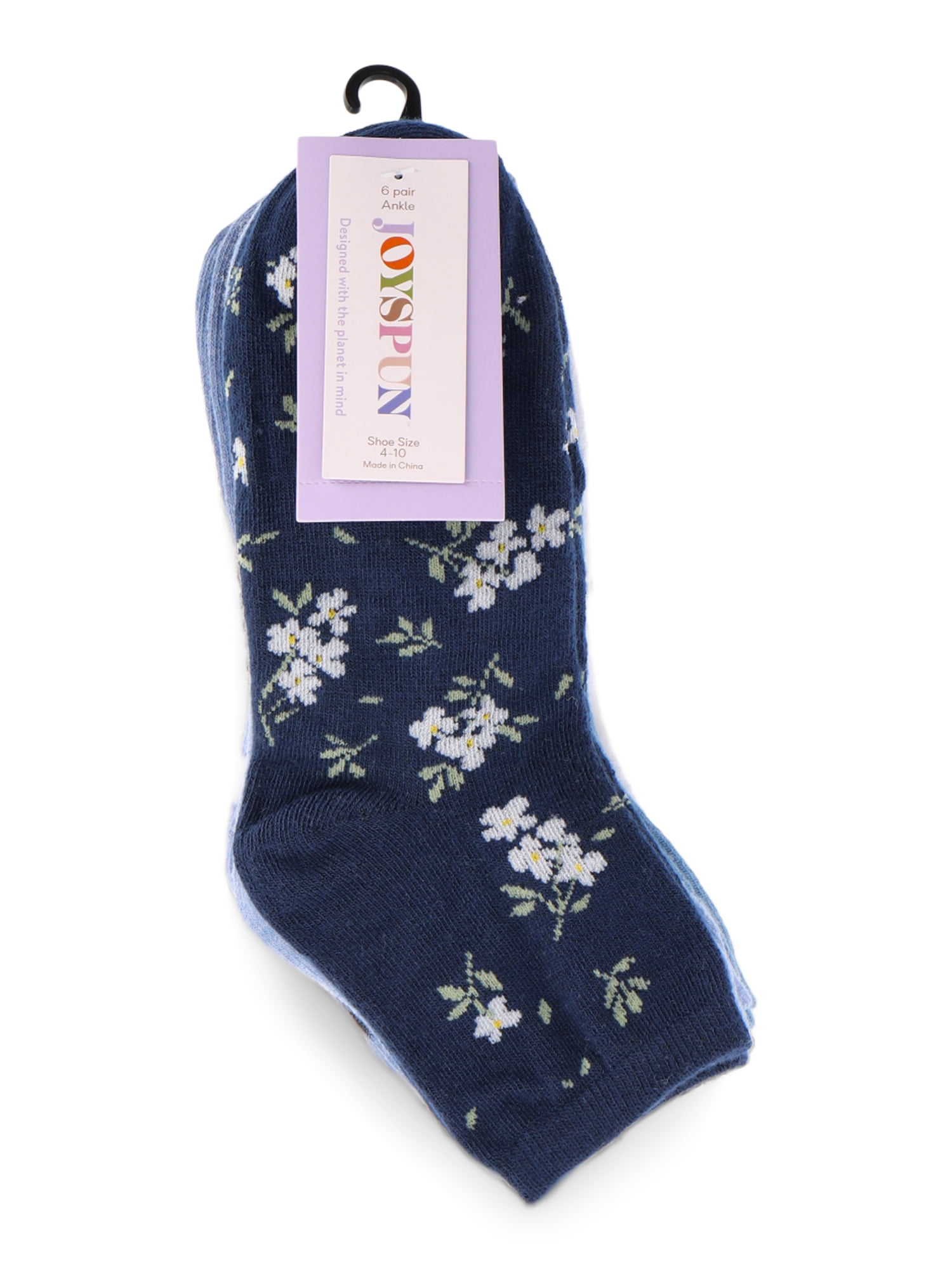Joyspun Women’s Essentials Ankle Dress Socks, 6-Pack, Fits Shoe Sizes 4-10