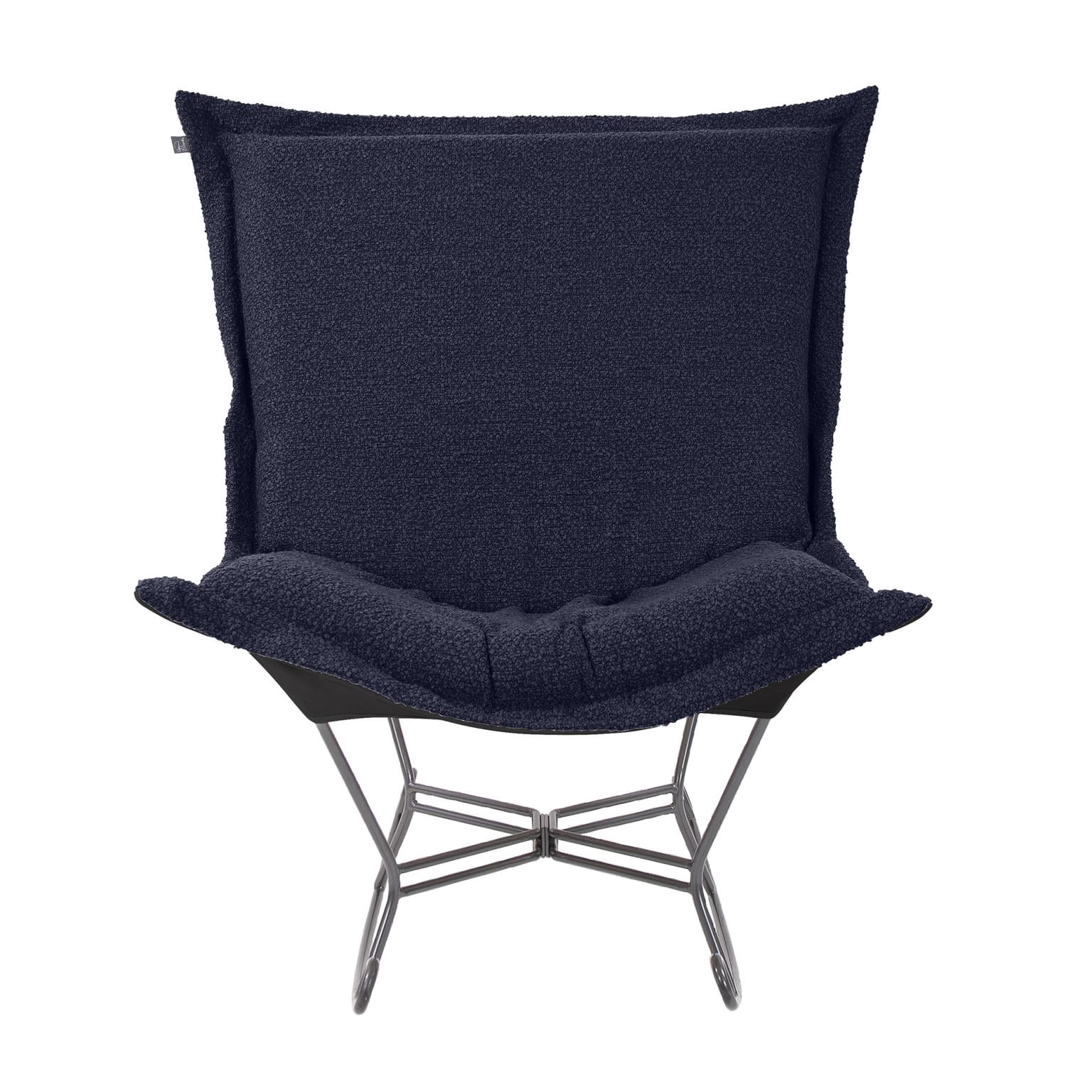 Scroll Puff Rocker Titanium- Barbet Royal/Black