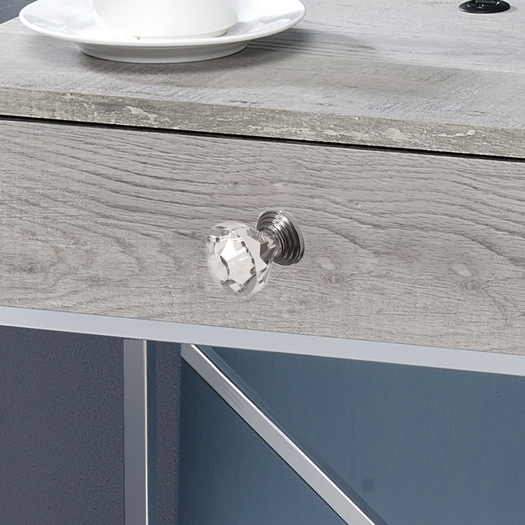Furniture of America Fonda End Table with USB, Light Gray