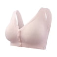 thumbnail image 1 of WZXFASHION Women's Sexy Front Open Button Top Up Comfortable Plus Size Gathered Anti Drop Bra Bra Pink L, 1 of 9