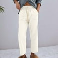 thumbnail image 2 of Women's Casual Pants High Waisted Loose Fit Boyfriend Jeans Elastic Waistband Wide Leg Comfortable Daily Vacation Wear, 2 of 5