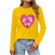 thumbnail image 3 of TaTaai Casual Comfy Women's Valentine Heart Print Long-Sleeve Blouse, Valentine's Day Daily Party Top, Round-Neck Multi-Season Tee Gift, 3 of 5