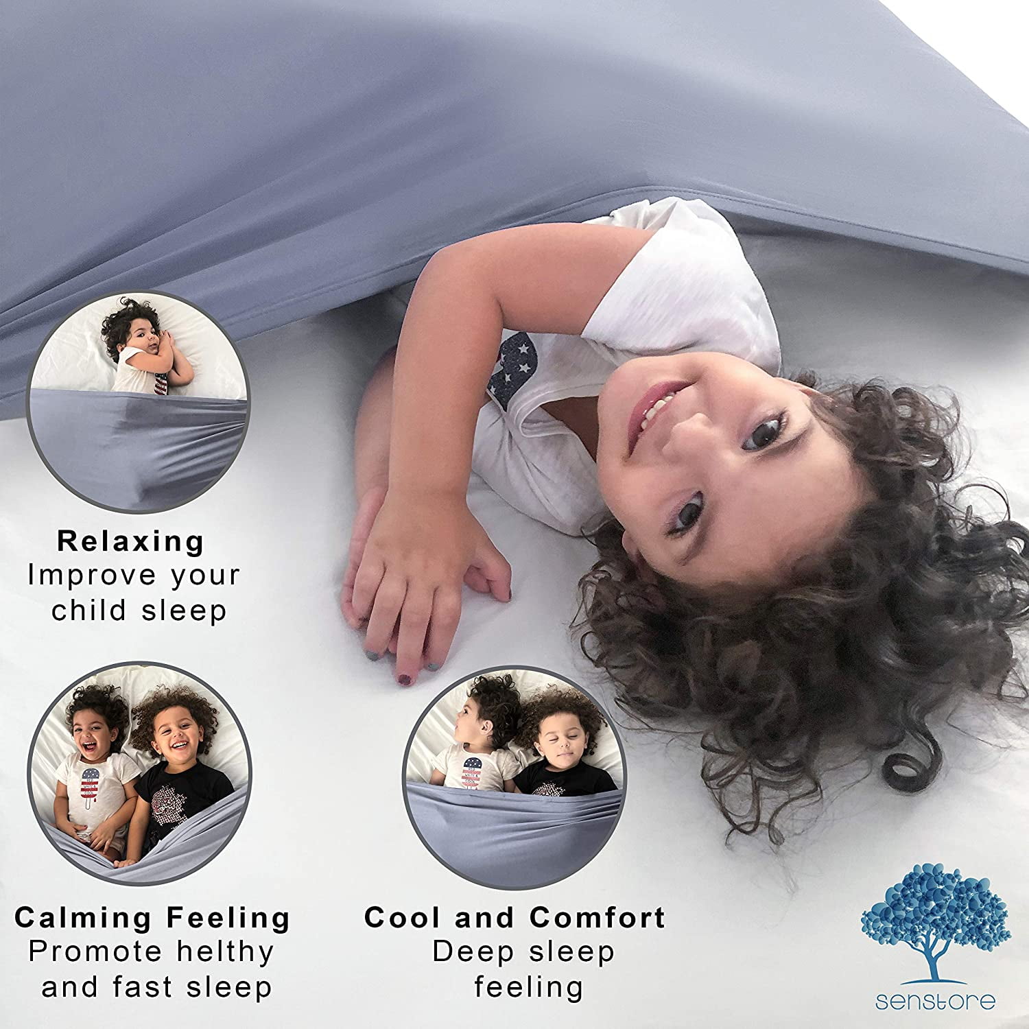 Hhhc Sensory Bed Sheet 2 Free Therapy Sensory Brushes Compression Alternative To Weighted Blankets Breathable Stretchy Cool Comfy Helps Wi