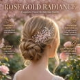 thumbnail image 7 of MIALLO Romantic Floral Hair Side Comb for Wedding Prom - Hand-wired Rhinestone & Pearl Hair Accessory, 7 of 7