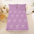 thumbnail image 5 of Erosebridal Cute Bowknots Queen Sheet Sets,Kawaii Bowtie Girls Bed Set For Teens,Pink Purple 4pcs, 5 of 6