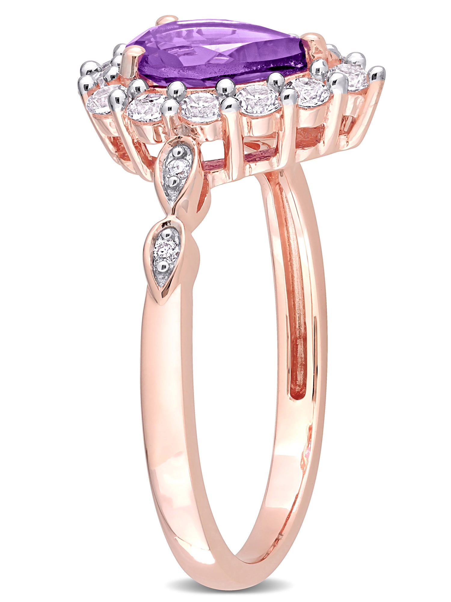 Everly Women's Created Sapphire and Created Amethyst 10k Rose Gold Ring