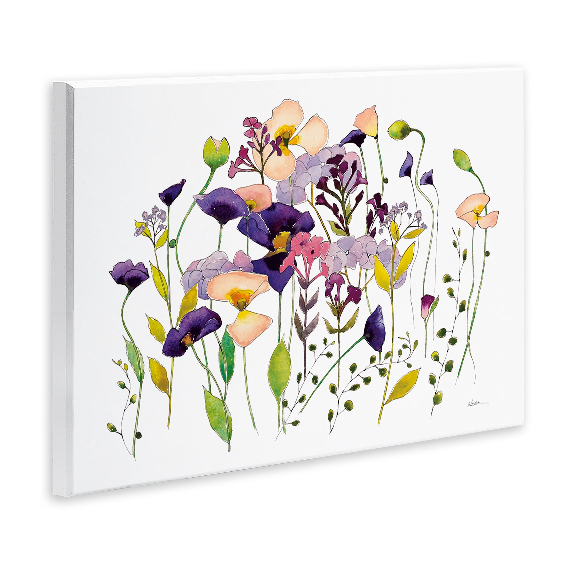 Stupell Industries Purple Poppy Sprigs Botanical & Floral Painting Unframed Art Print Wall Art, 19 x 13