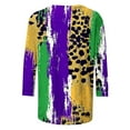 thumbnail image 5 of Women Mardi Gras Tee Shirts Plus Size Masked Graphic Tees 3/4 Sleeve Loose Fitted Tops Comfy Soft Crew Neck Carnival Party Blouse Celebration Outfits, 5 of 6