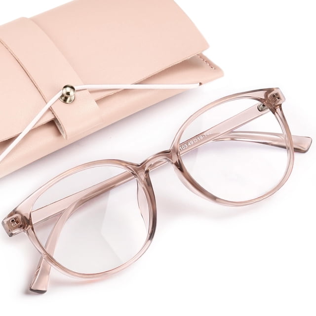 Gafas de bloqueo de luz azul con monturas redondas transparentes