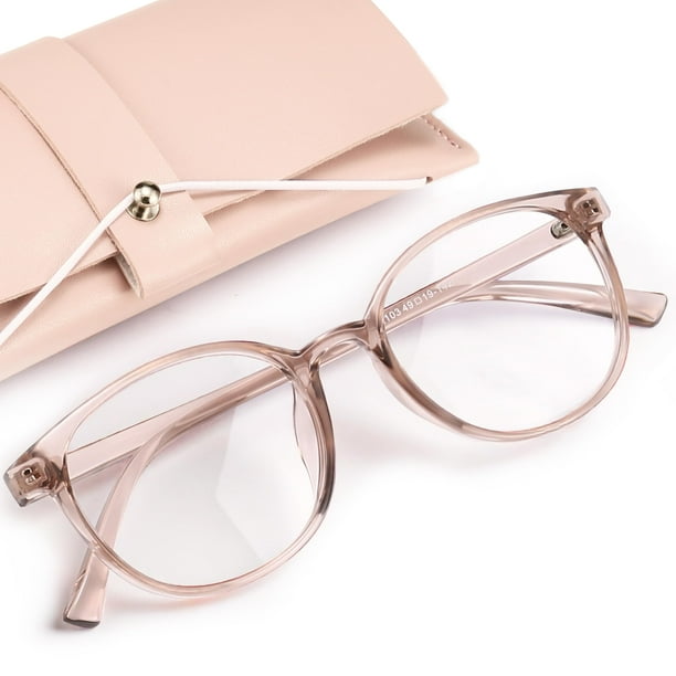 Gafas de bloqueo de luz azul con monturas redondas transparentes