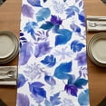 thumbnail image 5 of Purple Leaves Table Runner, Spring Plants Rustic Botanical Country Washable Cotton Linen Table Runners 36 Inches Long, Dresser Scarf Runner for Nightstand/End Tables/Round Tables 13''x36'', 5 of 9