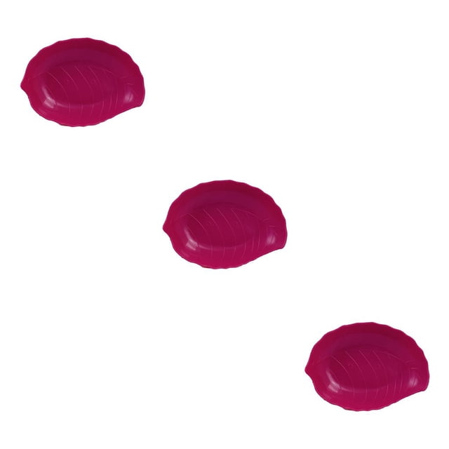 kurtrusly Snack Tray Candy Plate Fruit Basket Simulation Lifelike Leaf Space Saving Kitchen Gadget Party Accessory Decoration Rose Red 3Set