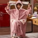 thumbnail image 2 of Camisones de franela con dibujos animados para mujer, Conjunto de pijama de felpa suave, bata con capucha, ropa de dormir dulce, rosa, Kawaii, amor, conejo, Invierno, 2 of 5