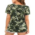 thumbnail image 2 of CHOK Women‘s Tee Shirts Short Sleeve Tops V Neck Solid Blouse (Brown L), 2 of 4