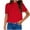 Red, variant on Turilly Womens Blouses And Tops Dressy New Style Women's Spring/Summer Temperament Casual Solid Color Short Sleeved Top