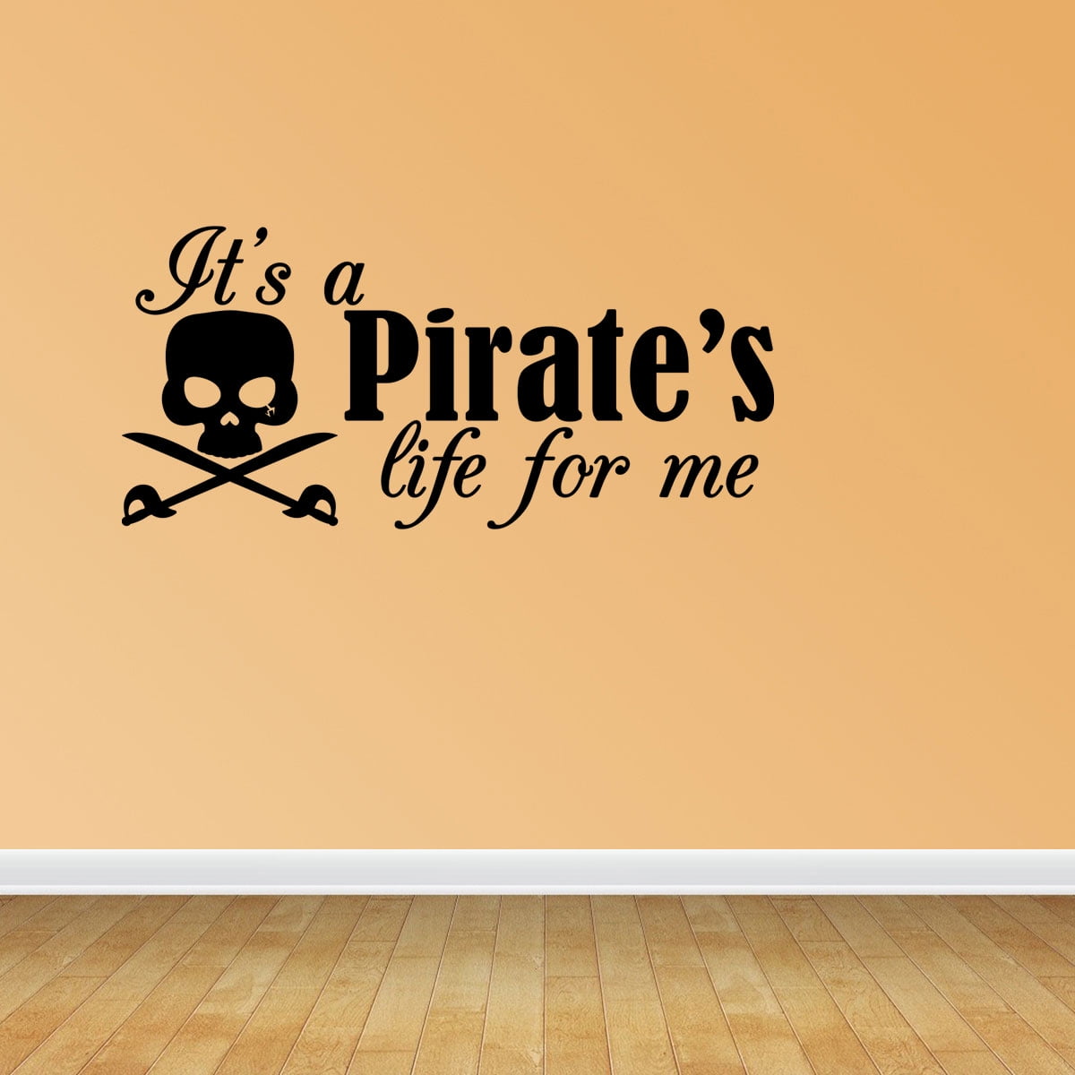 LARGE QUOTE PIRATES LIFE FOR ME WALL STICKER GRAPHIC DECAL MATT VINYL BEDROOM 