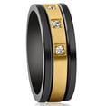 thumbnail image 2 of Pompeii Men's Black & Gold Plated Tungsten 8mm Lab Created Diamond Wedding Band (,), 2 of 4