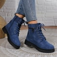 thumbnail image 5 of IUJSOY Women's Ankle Boots Classic Low Heel Womens Motorcycle Boots Zippers Lace up Combat Booties for Women, 5 of 7