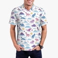 thumbnail image 1 of Fotbe Dinosaur Pattern Men’s Golf Polo Shirt – Breathable Performance Golf Shirt with Button-Down Collar-4X-Large, 1 of 6