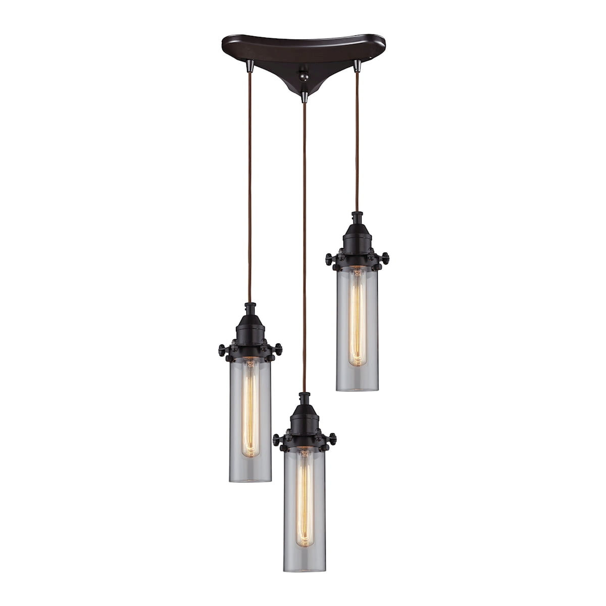Fulton 3-Light Triangular Pendant Fixture in Oil Rubbed ...