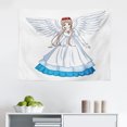 thumbnail image 1 of Anime Tapestry, Angel Wings and Demon Girl Horns Comic Japanese Manga Art Print, Fabric Wall Hanging Decor for Bedroom Living Room Dorm, 2 Sizes, White, by Ambesonne, 1 of 1