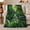 Green Fern Pool, variant on Green Canyon Waterfall with Emerald Stream, Fresh Nature Style for Waterfall Lovers, Sunbeam Rainforest Scene and Father's Day Gift, Cozy Flannel Blanket for Cabin and Sofa, Forest Home Decor