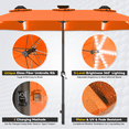 thumbnail image 4 of YODOLLA 15ft Patio Umbrella with Solar Lights, Outdoor Large Double Umbrella with 156 PCS LED Lights and Crank Handle for Backyard Deck Pool Shade,Orange, 4 of 8