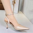 thumbnail image 4 of Women's Pumps Stiletto High Heel Ankle Strap Pointed Toe 8CM Pump Party Dress, 4 of 6