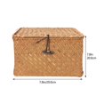 thumbnail image 2 of EIMELI Basket Storage Woven Baskets Rattan Wicker Organizer Seagrass Lid Box Bins Handwoven Hyacinth Rectangular Decorative, 2 of 7