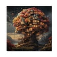 thumbnail image 3 of Designart "The Wishing Tree House Dreams in Nature I" Vangogh Print on Natural Pine Wood, 3 of 5