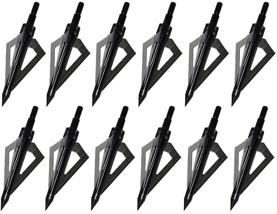 ZSHJG 3pcs Tir à l'arc Flèche Tête Chasse Pointes de Flèches Lames 100 Grains Broadheads Flèche Conseils Têtes de Flèche pour la Chasse Arc et flèches