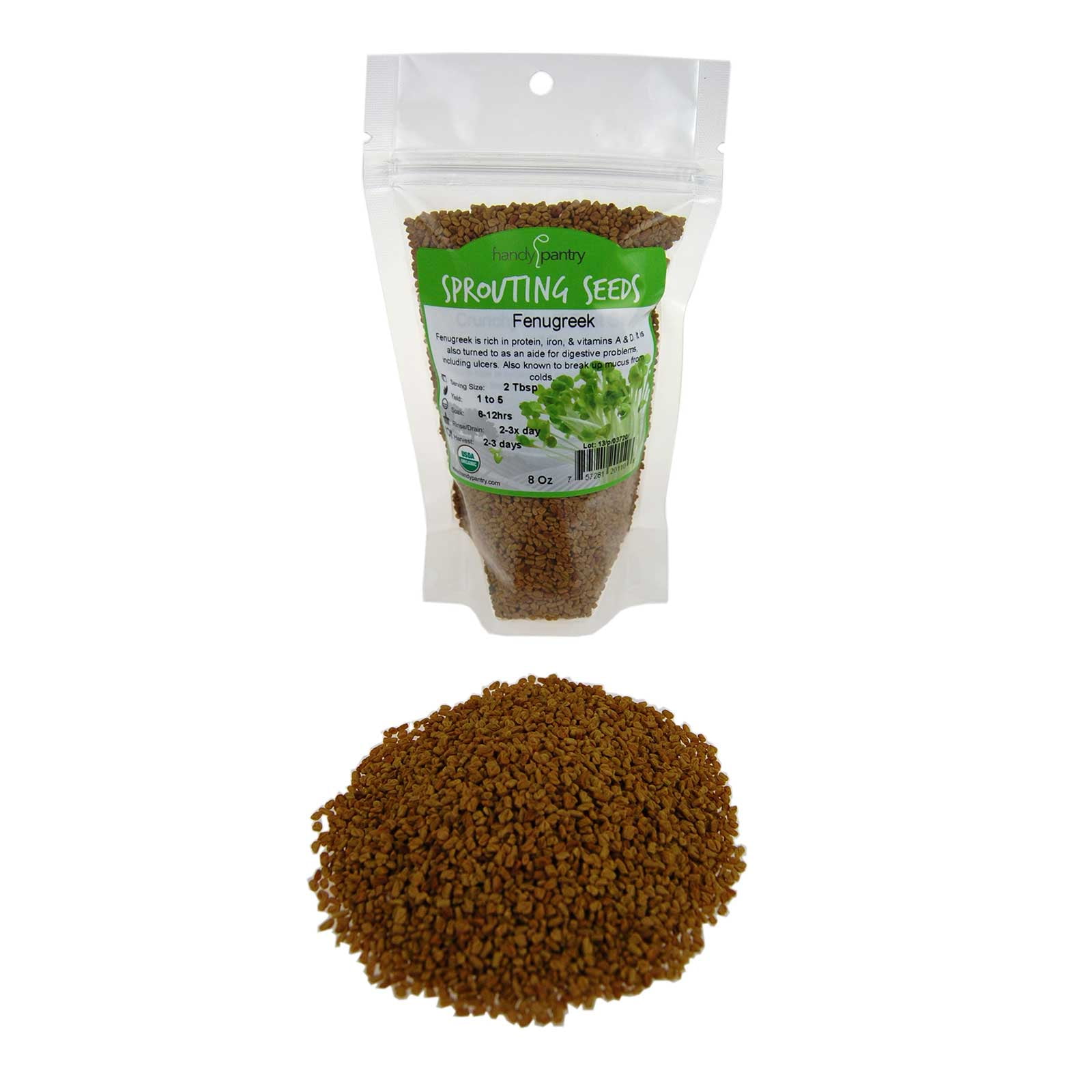 Organic Fenugreek Sprouting Seeds 1 2 Lbs 8 oz Seeds for Planting Hydroponics Growing Sprouts Grinding For Spices More