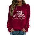 thumbnail image 1 of Gibobby Divertidas Sudaderas Sudadera informal con cuello redondo y hombros descubiertos para mujer, suéter largo con estampado de divertidas (Rojo, S), 1 of 4