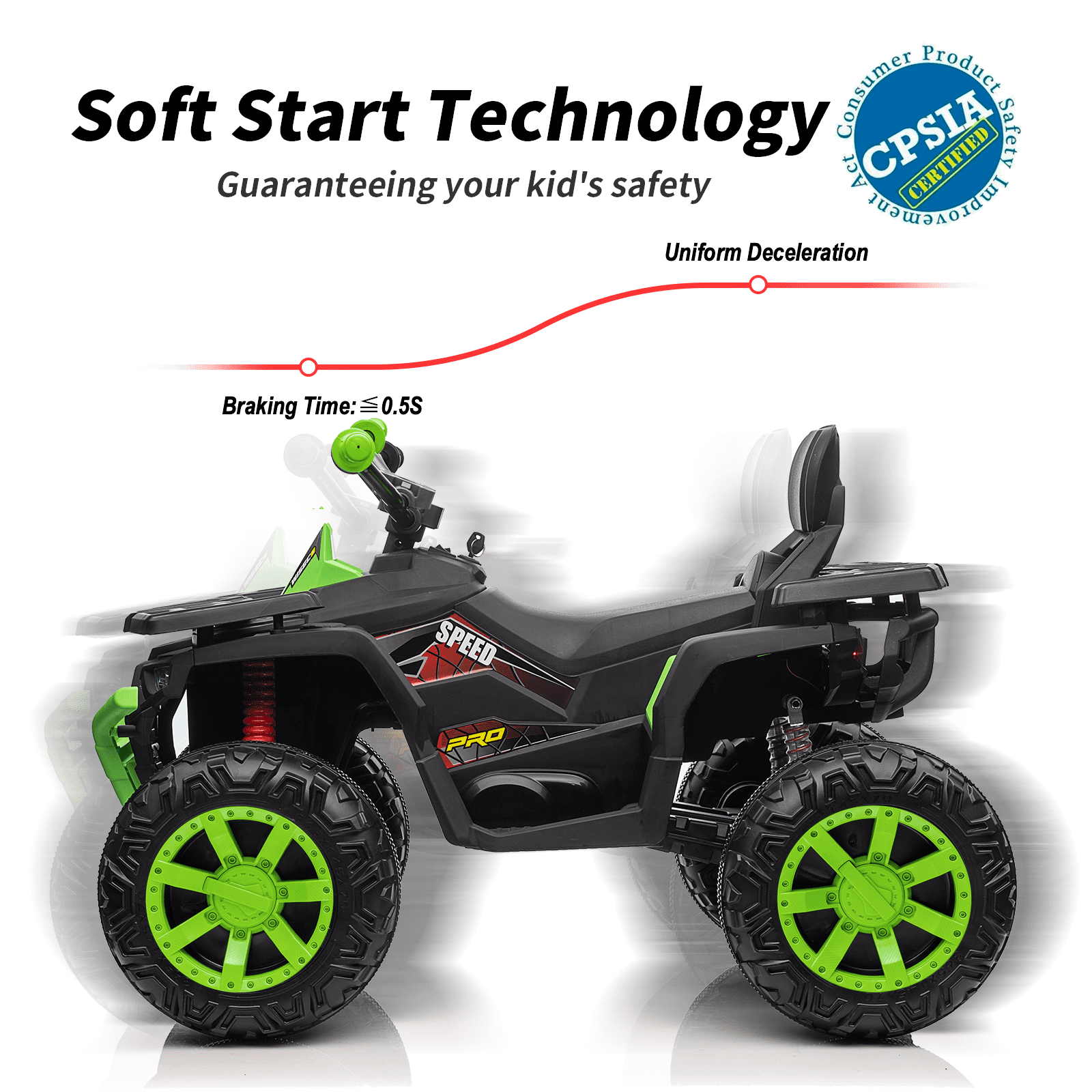 Hikiddo Kids ATV 4-Wheeler, 24 Volt 4WD Ride On Toys for Big Kids w/ 2 Seater, 4x200W Motor, 5.6Mph Max Speed -Green Hikiddo Kids ATV 4-Wheeler, 24 Volt 4WD Ride On Toys for Big Kids w/ 2 Seater, 4x200W Motor, 5.6Mph Max Speed -Green
