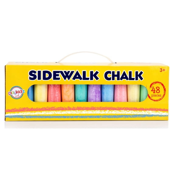 48 PCS Washable Sidewalk Chalks Set Non-Toxic Jumbo Chalk for Outdoor Art Play, Painting on Chalkboard, Blackboard and Playground